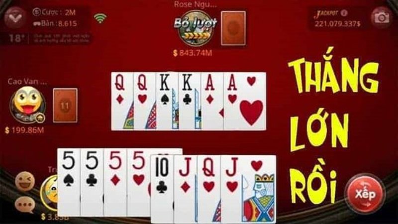 Luật ăn trắng được áp dụng trong trò chơi tiến lên 